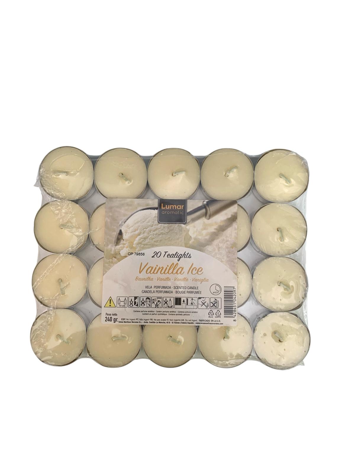 PACK 20 VELAS AROMÁTICAS VAINILLA ICE