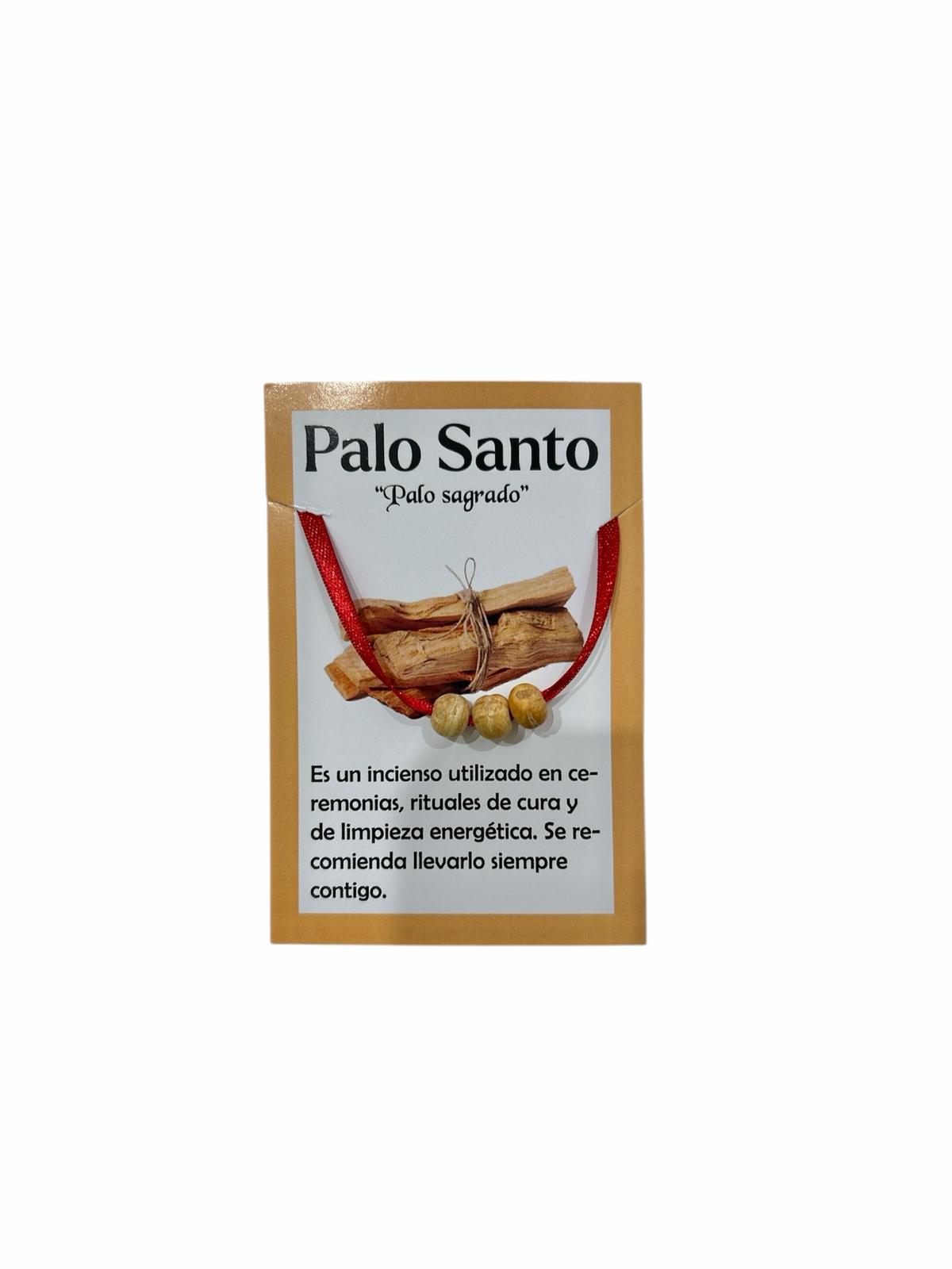 PULSERA LAZO ROJO Y PALO SANTO