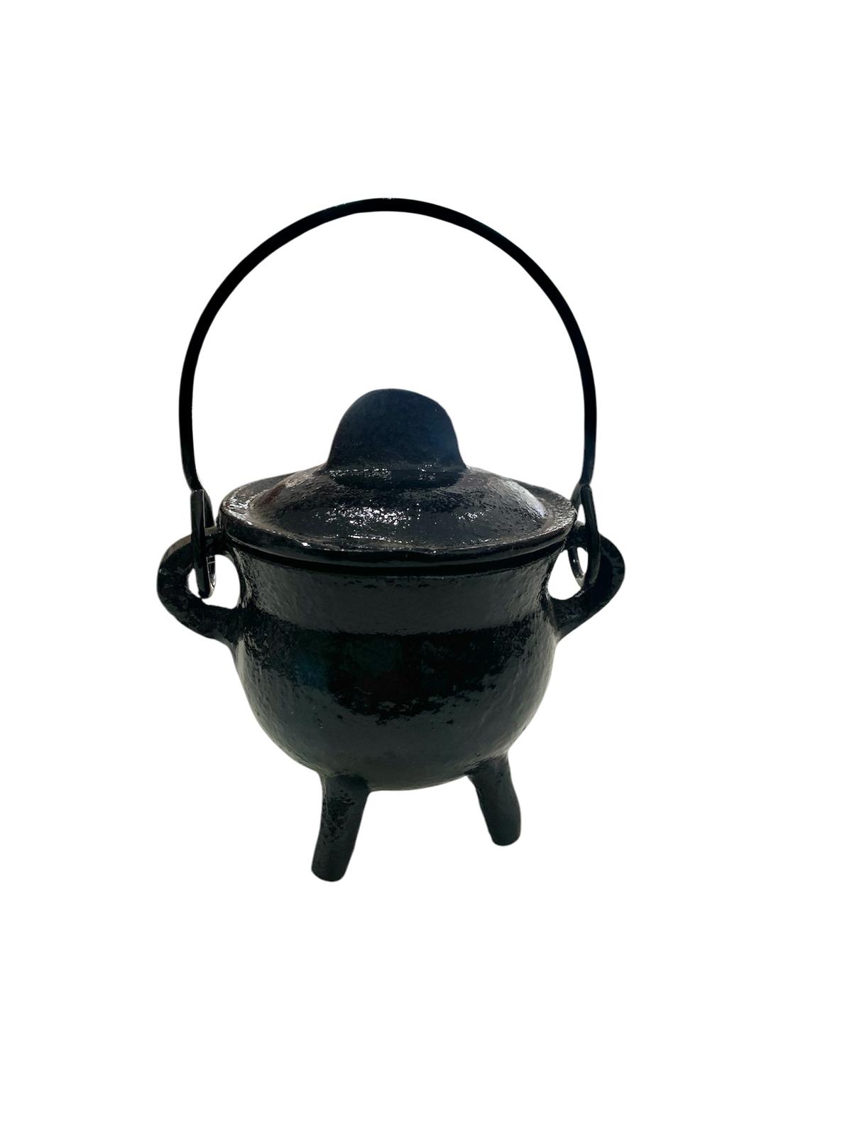 CALDERO DE HIERRO CON TAPA Y ASA