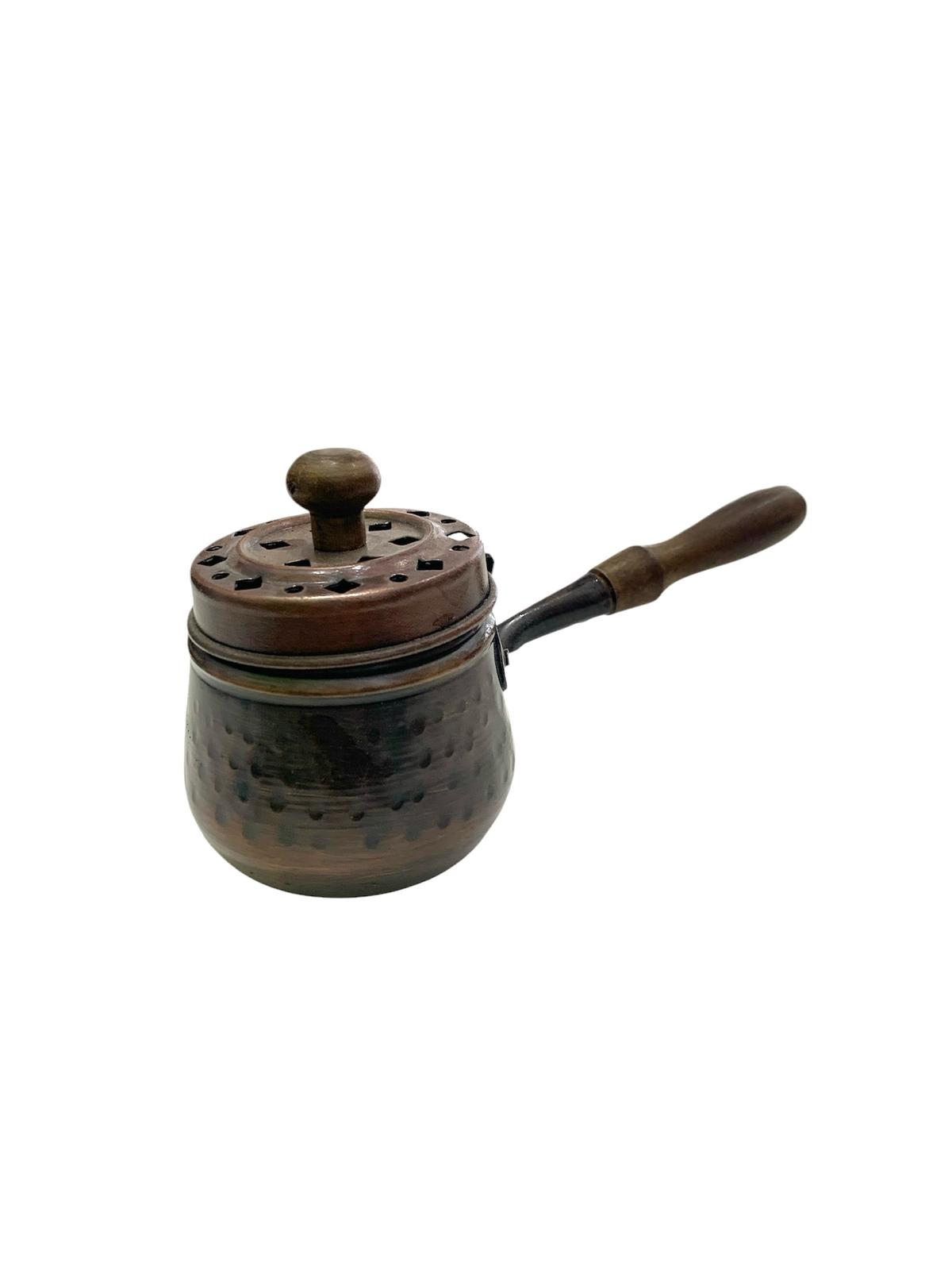 QUEMADOR INCIENSO LATÓN CON MANGO DE MADERA