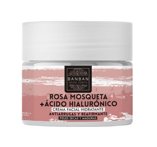 CREMA FACIAL ROSA MOSQUETA Y ÁCIDO HIALURÓNICO BANBAN